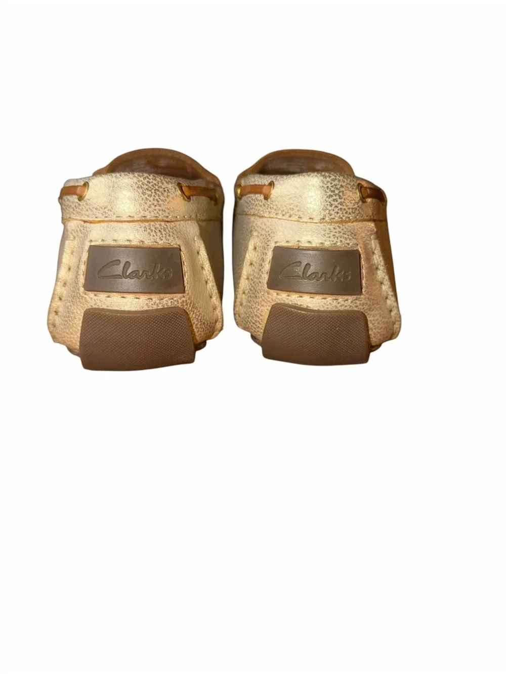Clarks Artisan Metallic Gold Driving Moccasins Women’s 9.5 Comfort Loafers